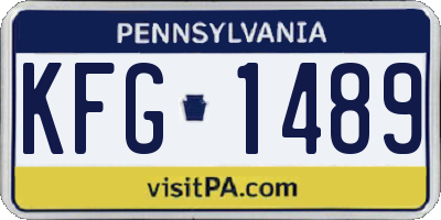 PA license plate KFG1489