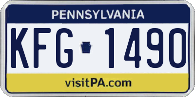 PA license plate KFG1490