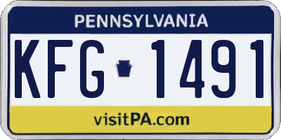 PA license plate KFG1491