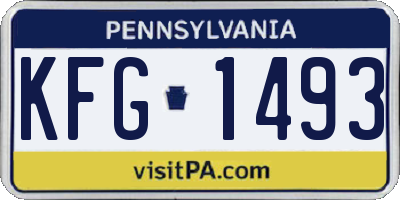 PA license plate KFG1493