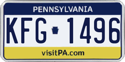 PA license plate KFG1496