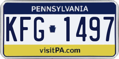 PA license plate KFG1497
