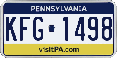 PA license plate KFG1498