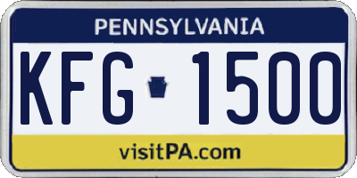 PA license plate KFG1500