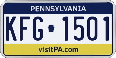 PA license plate KFG1501