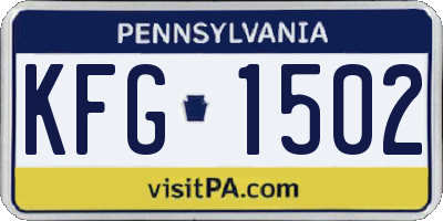 PA license plate KFG1502
