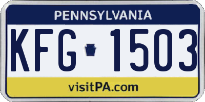 PA license plate KFG1503