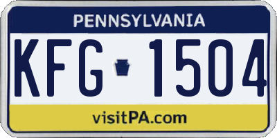 PA license plate KFG1504