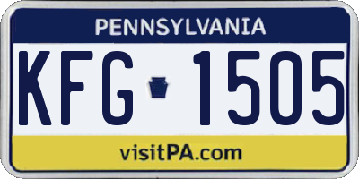 PA license plate KFG1505