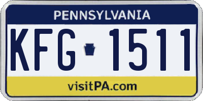 PA license plate KFG1511