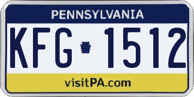 PA license plate KFG1512