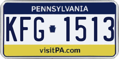 PA license plate KFG1513
