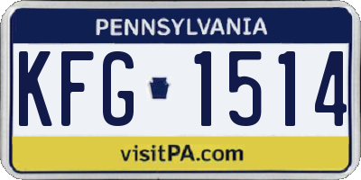 PA license plate KFG1514