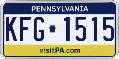 PA license plate KFG1515