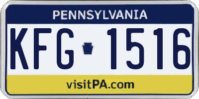 PA license plate KFG1516