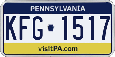 PA license plate KFG1517