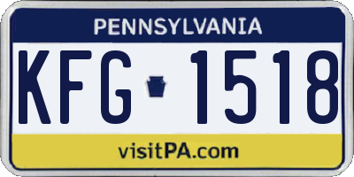 PA license plate KFG1518