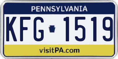 PA license plate KFG1519