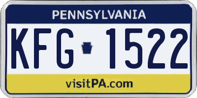 PA license plate KFG1522