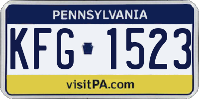 PA license plate KFG1523