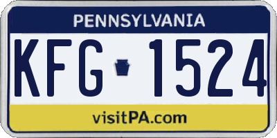 PA license plate KFG1524