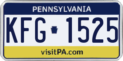 PA license plate KFG1525