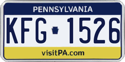 PA license plate KFG1526