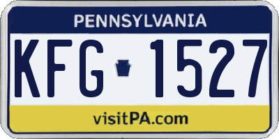 PA license plate KFG1527