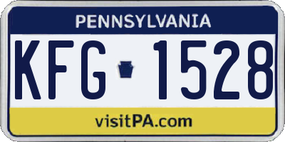 PA license plate KFG1528