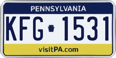 PA license plate KFG1531