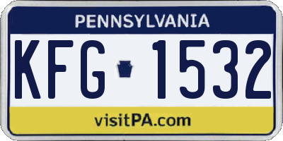 PA license plate KFG1532