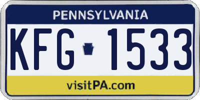 PA license plate KFG1533