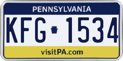 PA license plate KFG1534