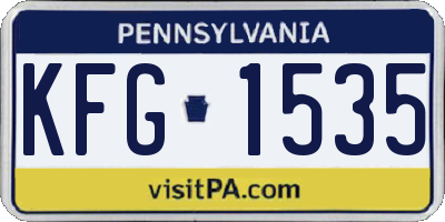 PA license plate KFG1535