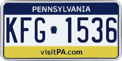 PA license plate KFG1536
