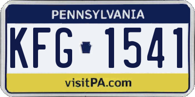 PA license plate KFG1541