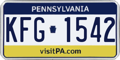 PA license plate KFG1542