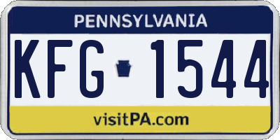 PA license plate KFG1544