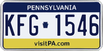 PA license plate KFG1546