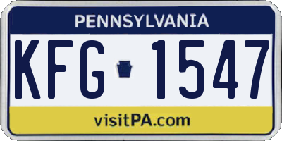 PA license plate KFG1547