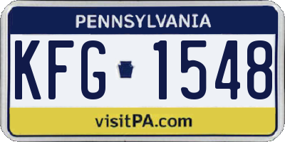 PA license plate KFG1548