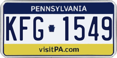 PA license plate KFG1549