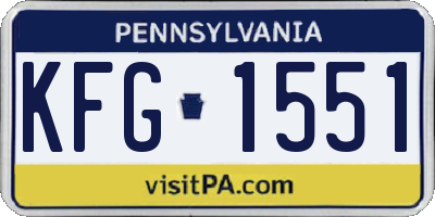 PA license plate KFG1551