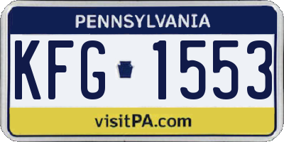 PA license plate KFG1553