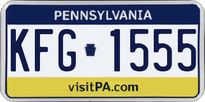 PA license plate KFG1555