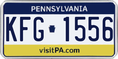PA license plate KFG1556