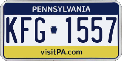 PA license plate KFG1557