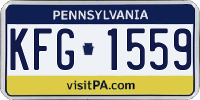 PA license plate KFG1559