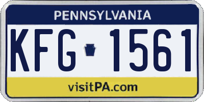 PA license plate KFG1561