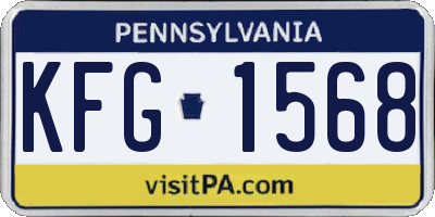 PA license plate KFG1568